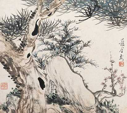 金心兰 三友图 镜心